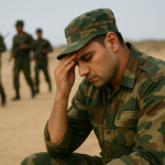 AI Image Showing Soldier in Stress