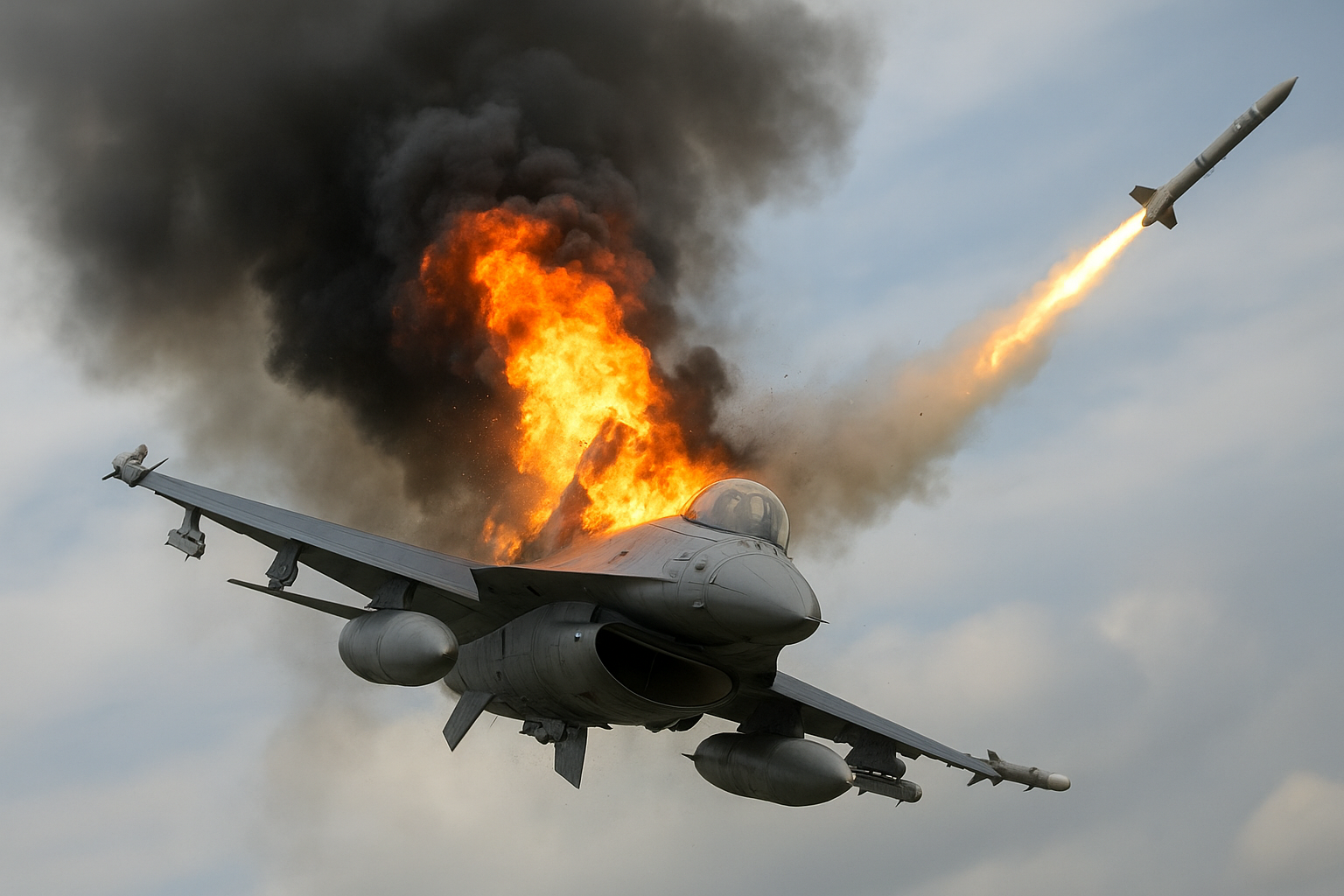 AI Image of F 16 Getting Shot Down