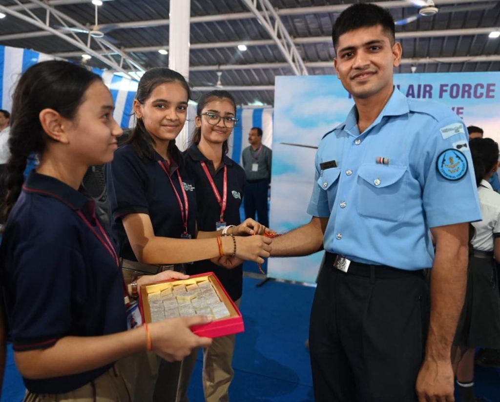 Air Force Officer Celebrating Rakhi
