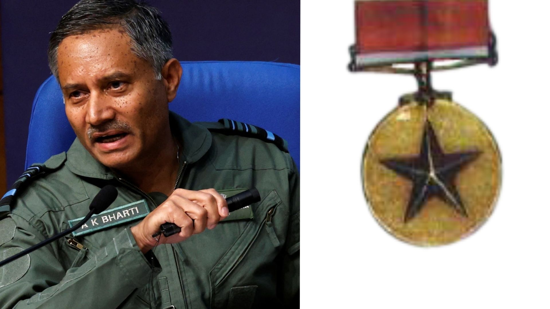 Air Marshal AK Bharti and Sarvottam Yudh Seva Medal