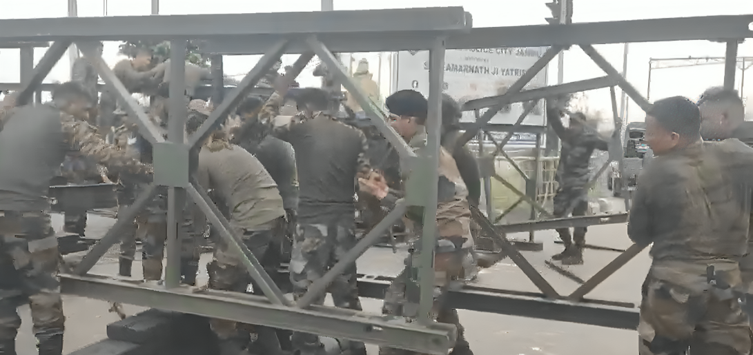 Army Personnel Helping in Building a Bridge