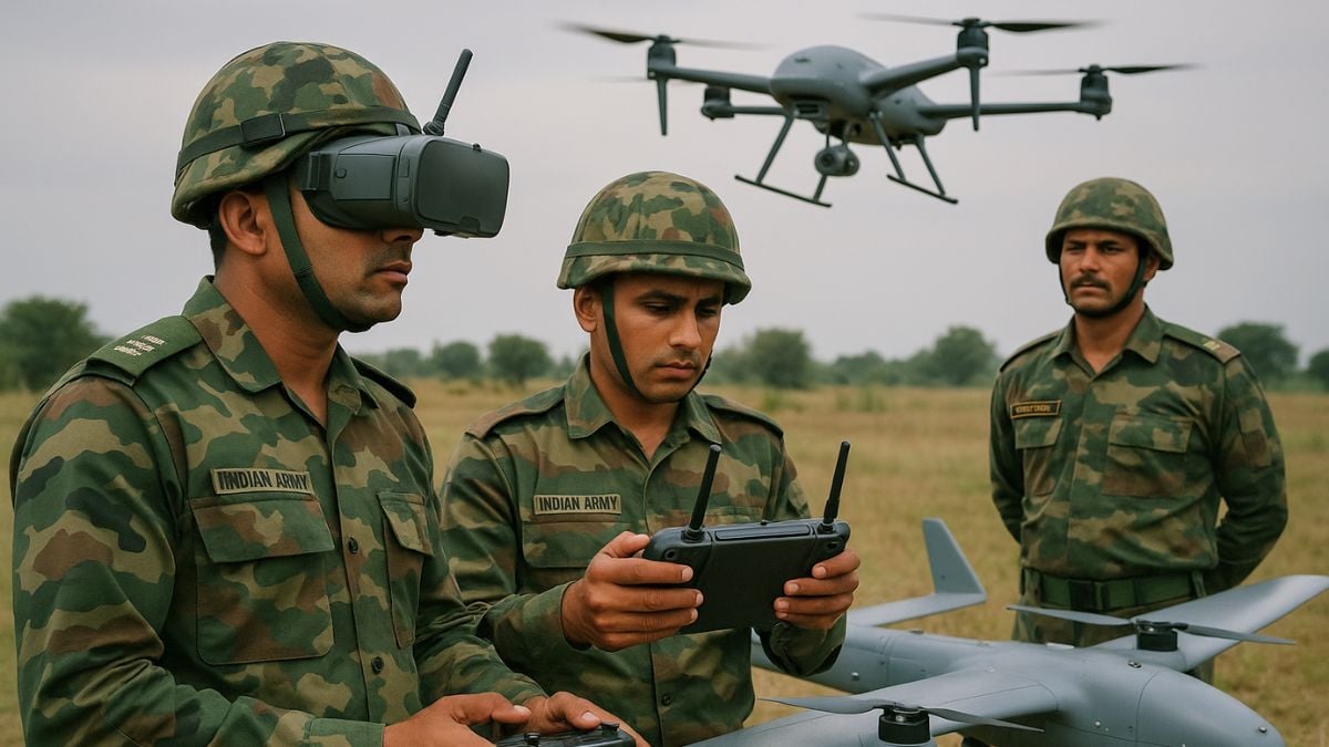 Army Personnel Using Drones