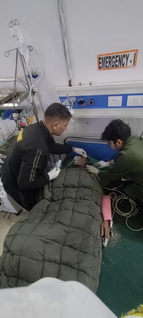 Army Troops Taking People to Hospital