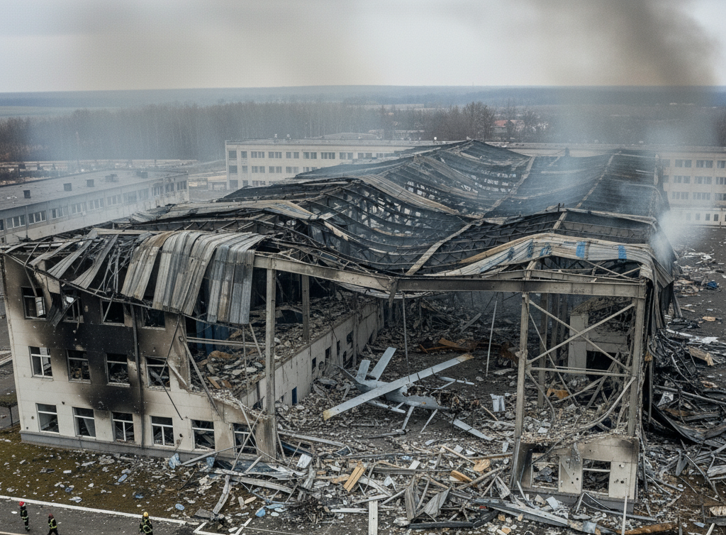 Bayraktar TB2 Drone Factory in Ukraine Struck by Russian Missiles AI Image