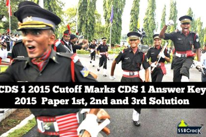 CDS 1 2015 Cut Off Marks Answer Keys