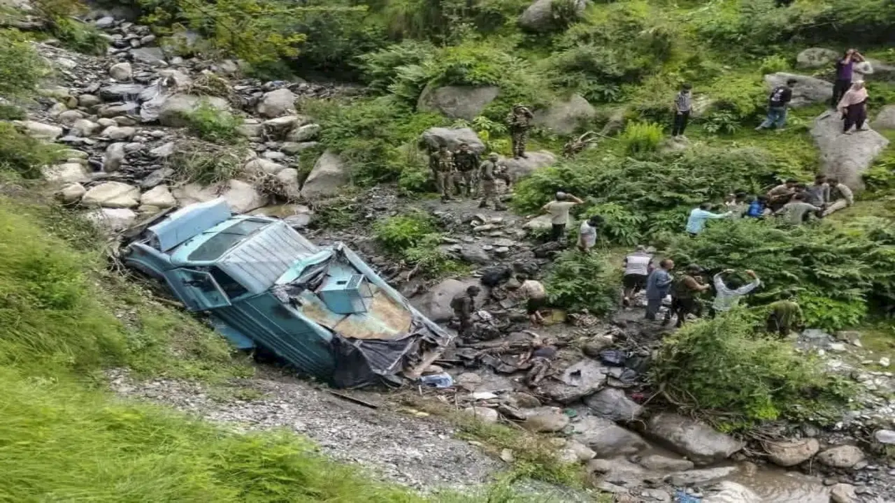 CRPF Bus Falls