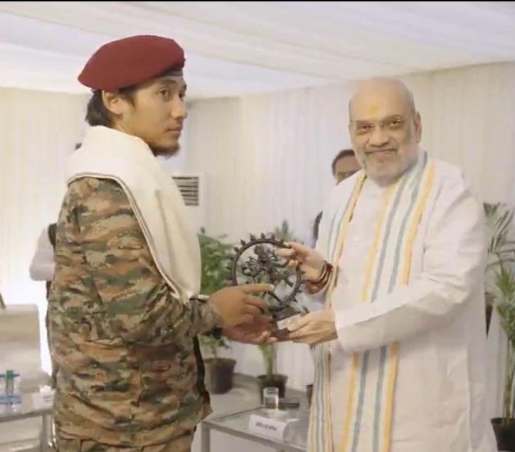 Captain Lalrinawma Sailo With Amit Shah
