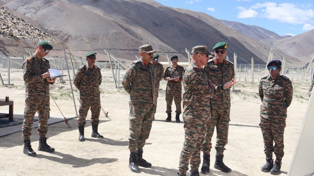 Lt Gen Bhalla Interacting with Soldiers