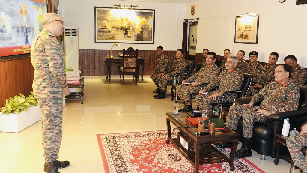 Lt Gen Dhiraj Seth Getting Briefed