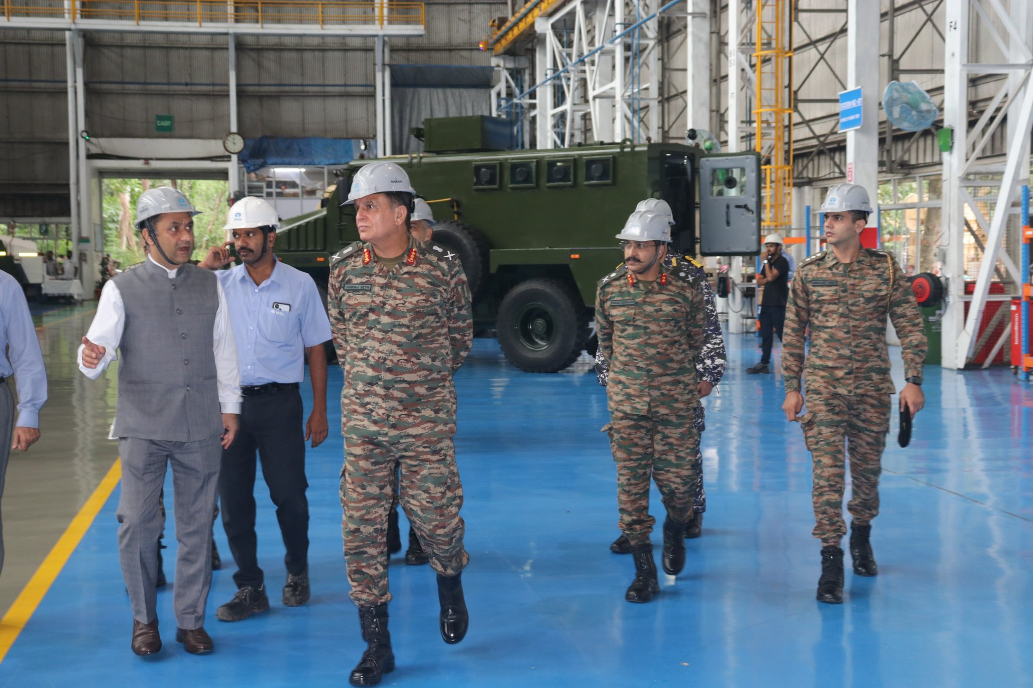 Lt Gen Dhiraj Seth Visits Tata Advanced Systems Facility