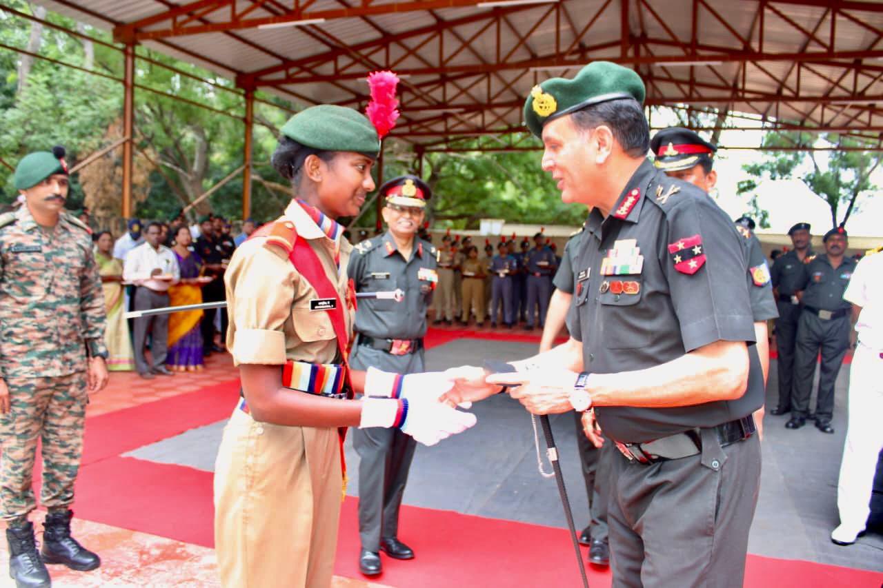 Lt Gen Dhiraj Seth with NCC Cadet