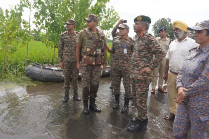 Lt Gen Katiyar At Flood Affected Areas