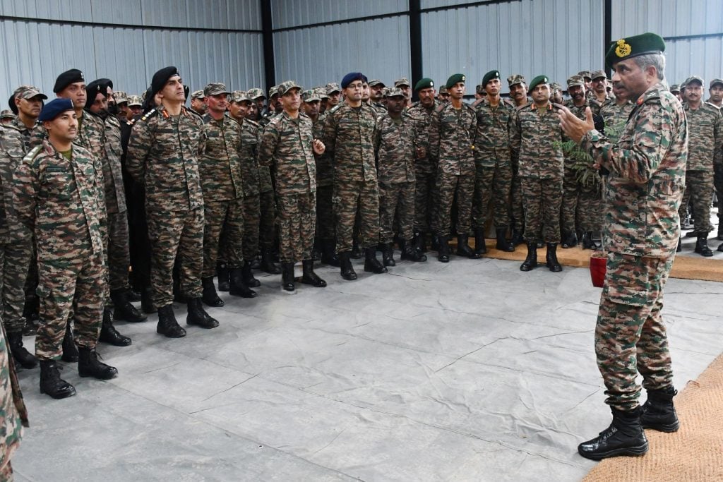 Lt Gen Katiyar Interating with other Soldiers
