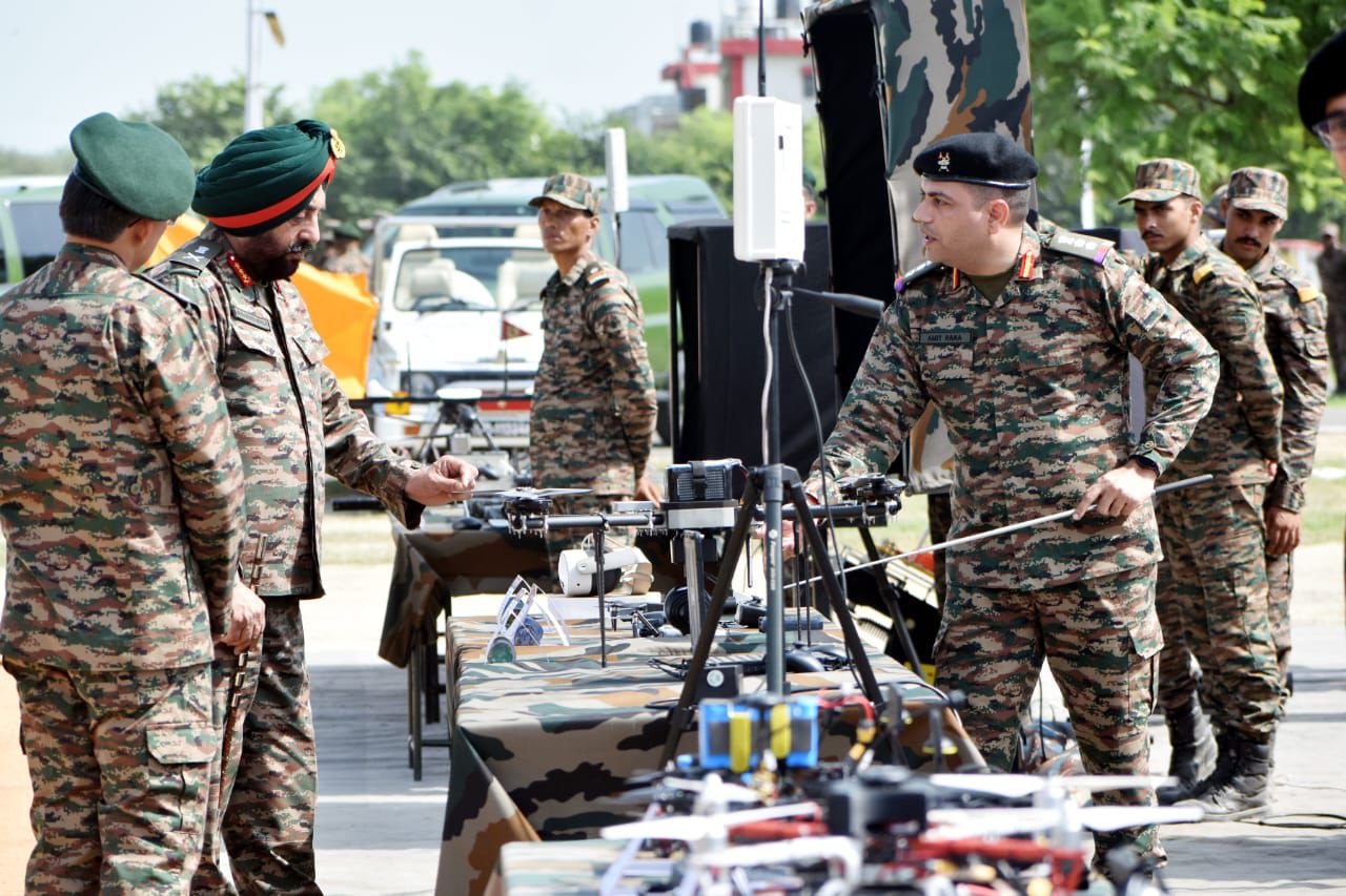 Lt Gen Manjinder Singh Reviewing a Drone