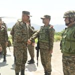 Lt Gen Pratik Sharma Shaking Hands with Officers