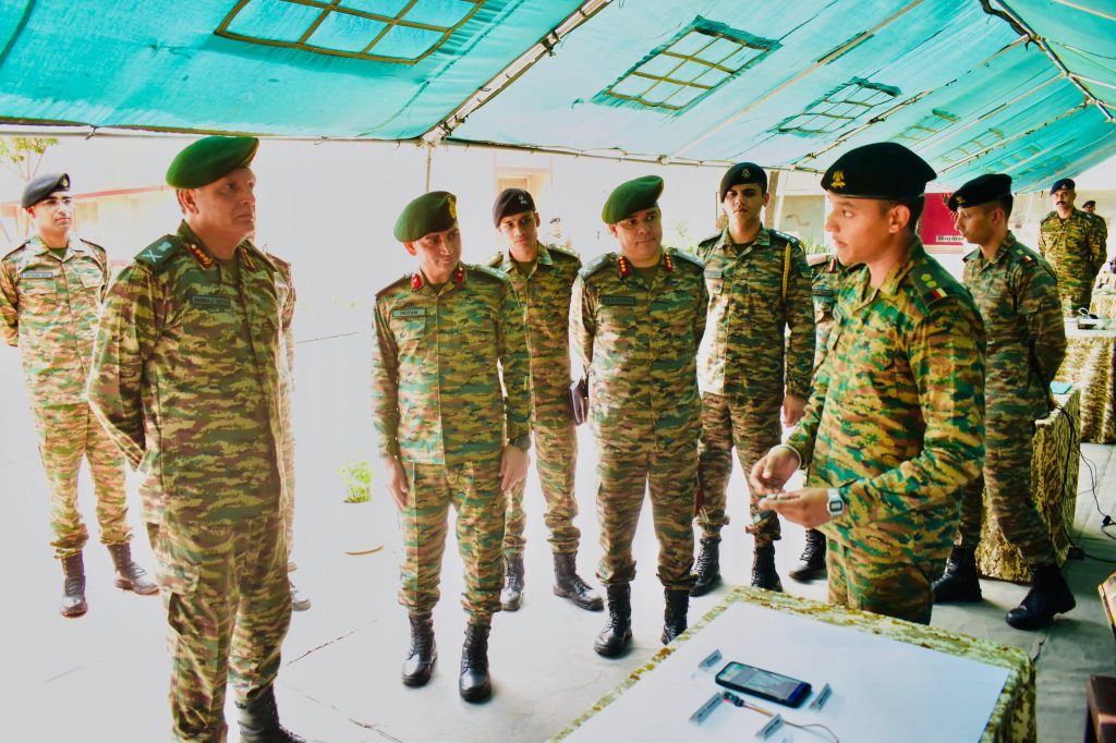 Lt Gen Seth Getting Briefed by an Officer