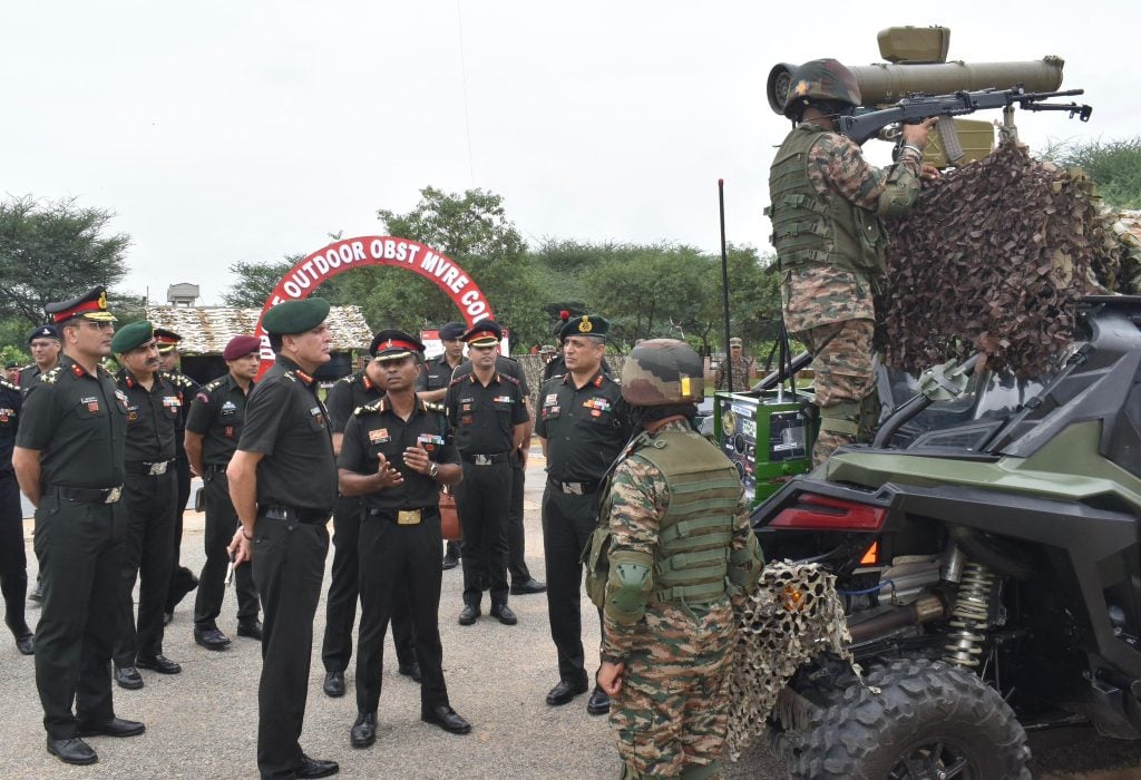 Lt Gen Seth Inspecting a Vehicle