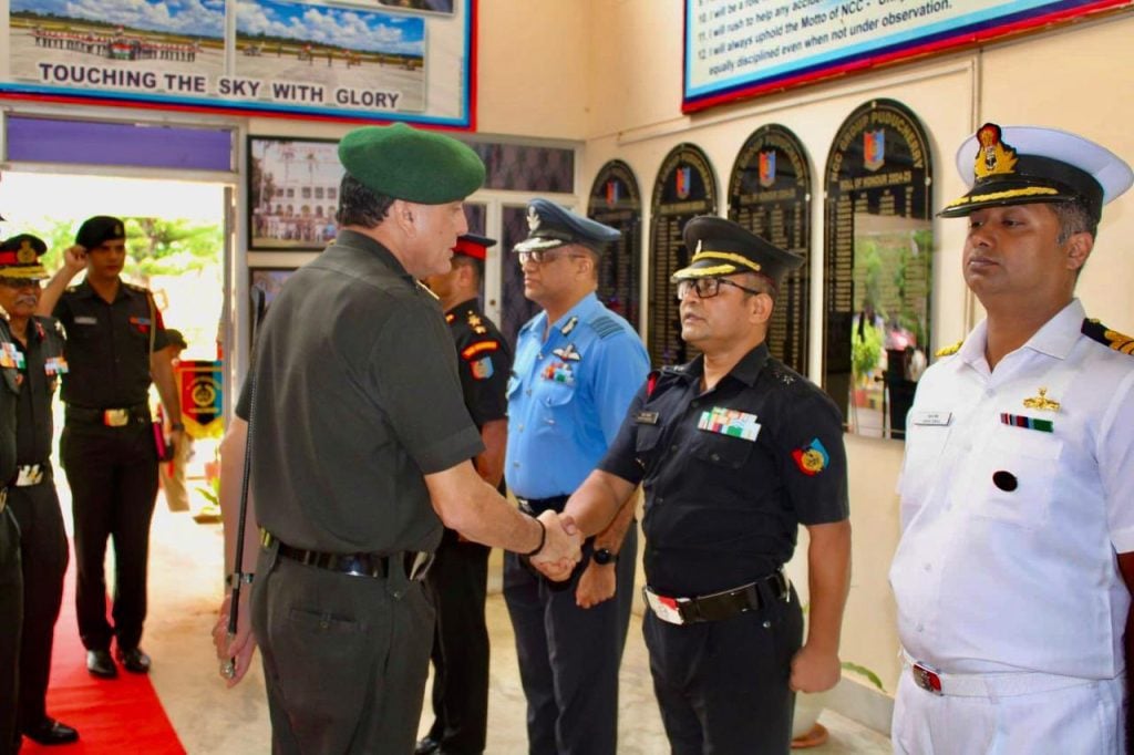 Lt Gen Seth Shaking Hands with Officer