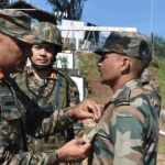Lt Gen Sharma Commending a Soldier