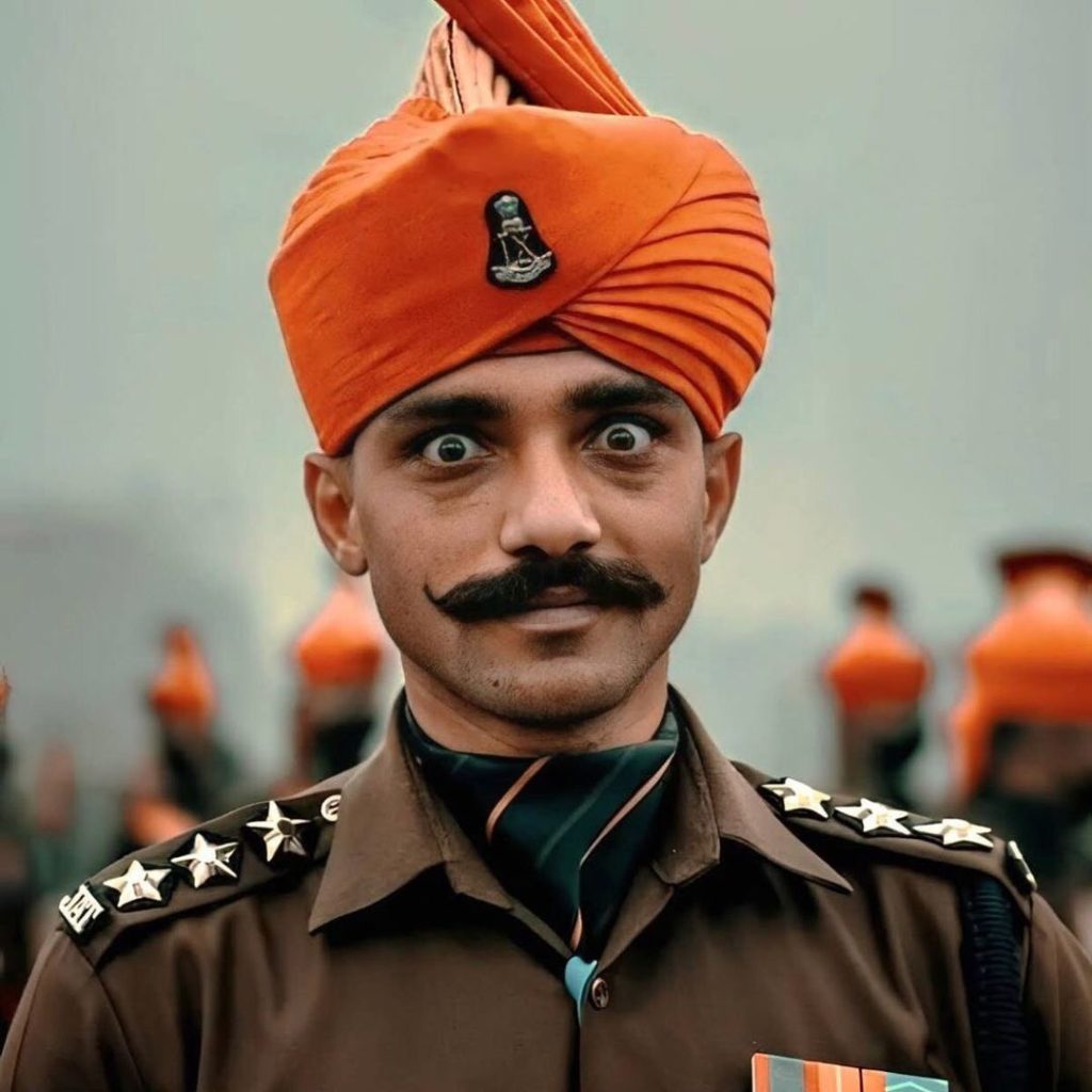 Major RS Sambyal at Republic Day Parade in Jat Regiment