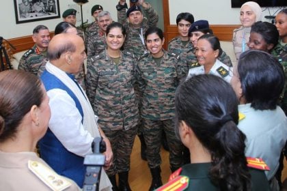 Rajnath Singh Interacting With Women Officers