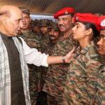 Rajnath Singh Interacting with Female Soldier