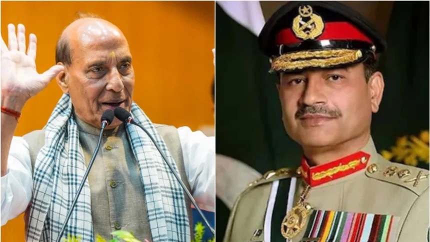 Rajnath Singh and Asim Munir