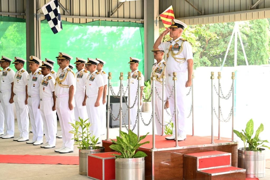 Rear Admiral Menon Saluting
