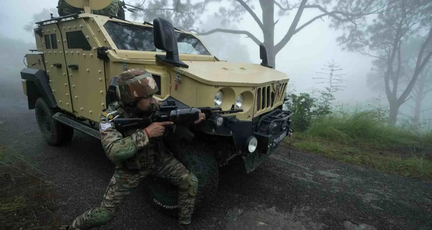 Soldier Along Army Hummer