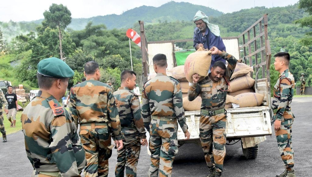 Soldiers Carrying Ration In Op Sahyod