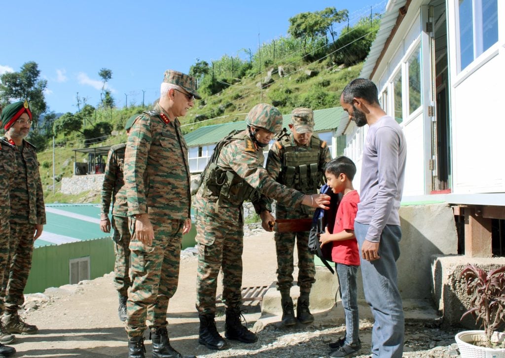 Soldiers Interacting with Civilians