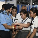 Students Tie Rakhi to Air Force Chief
