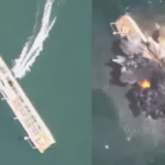 Ukraine Ship Getting Destroyed by Russian Sea Drone