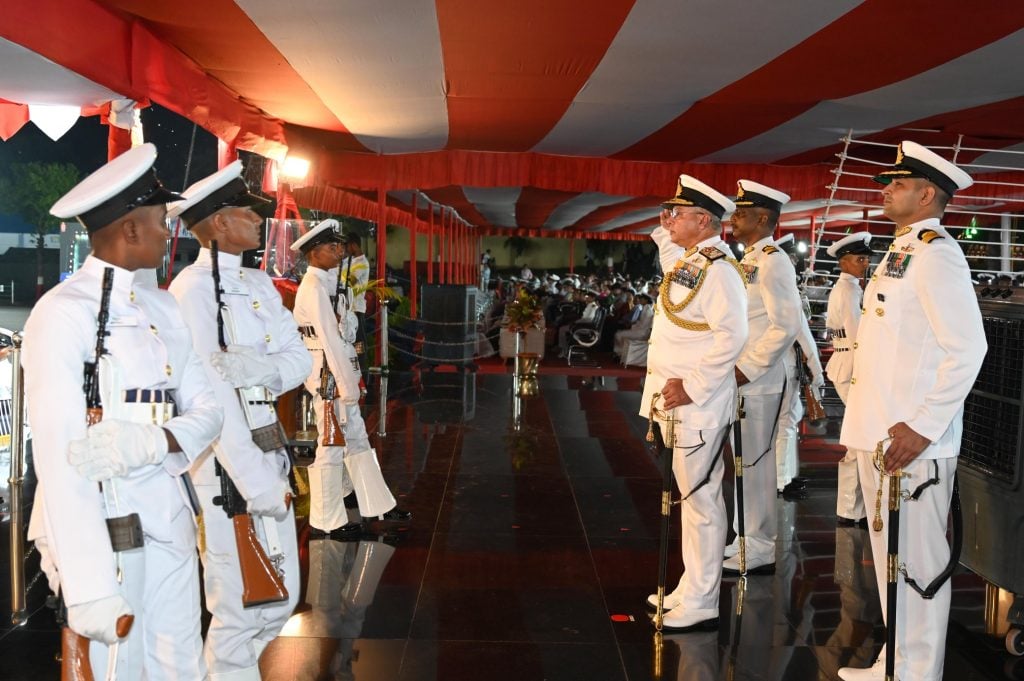 Vice Admiral Rajesh Pendharkar Saluting