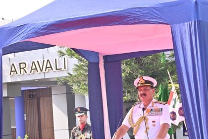 Admiral DK Tripathi at INS Aravali