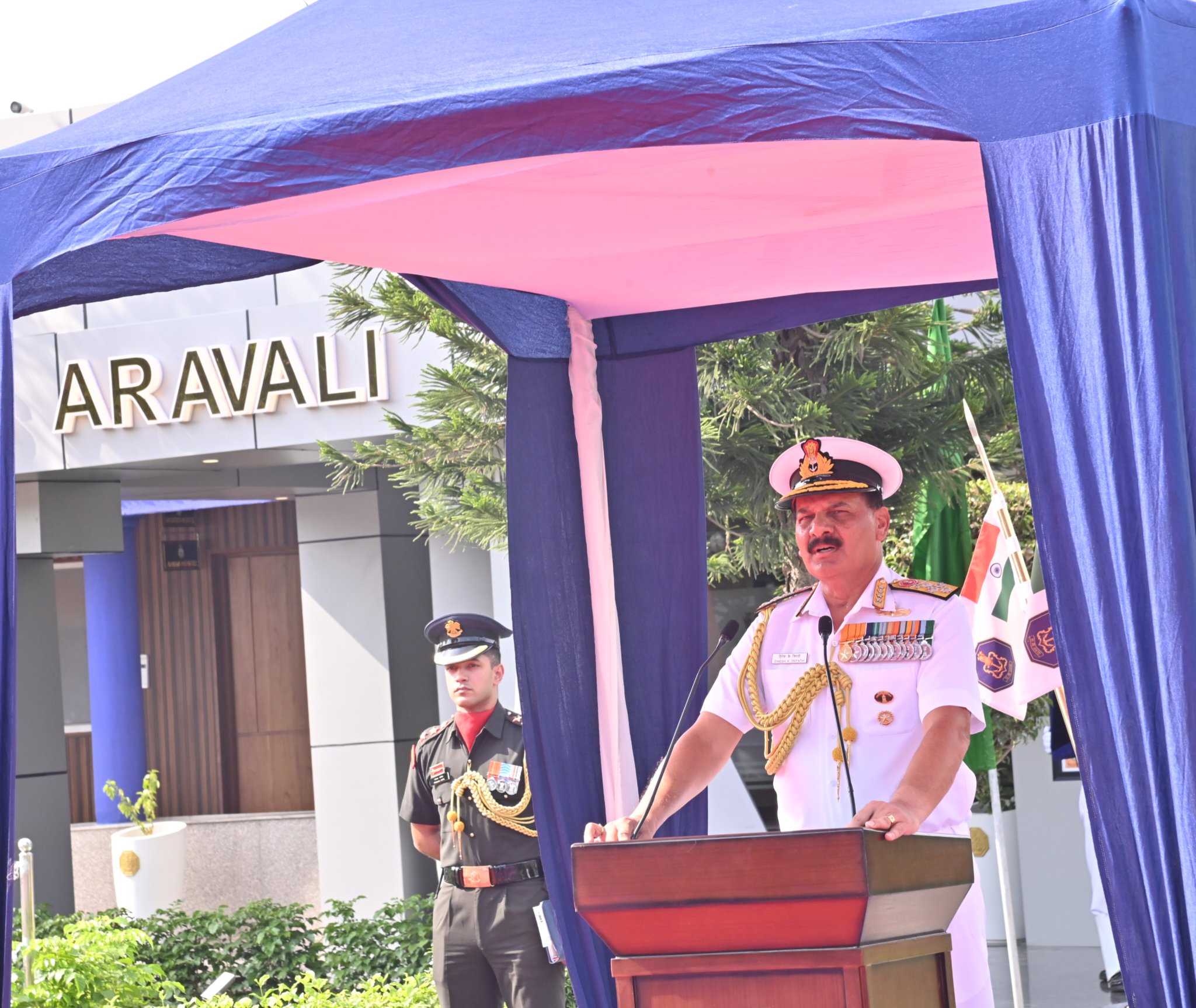 Admiral DK Tripathi at INS Aravali