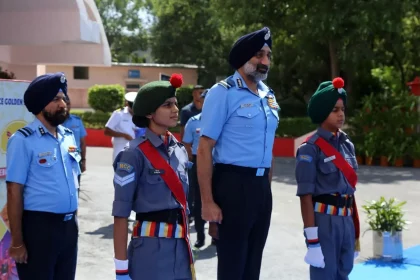 Air Chief Marshal AP Singh with NCC Cadets and Officers