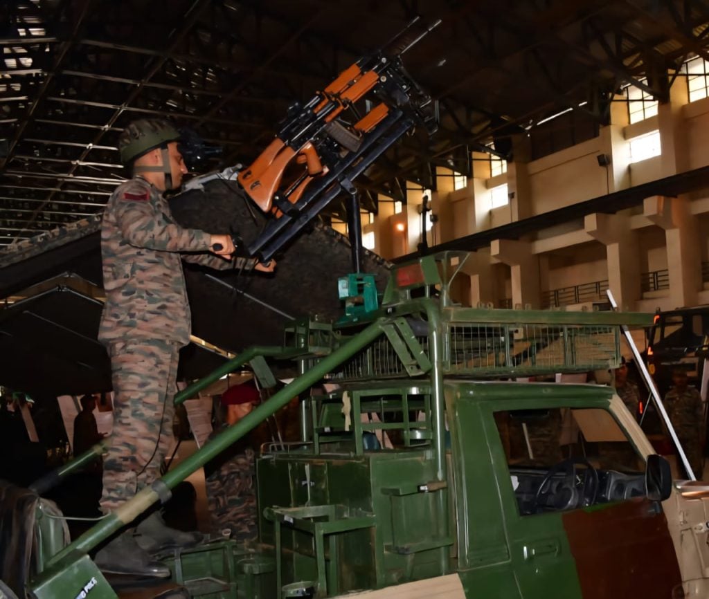 Army Officer Using Weapon