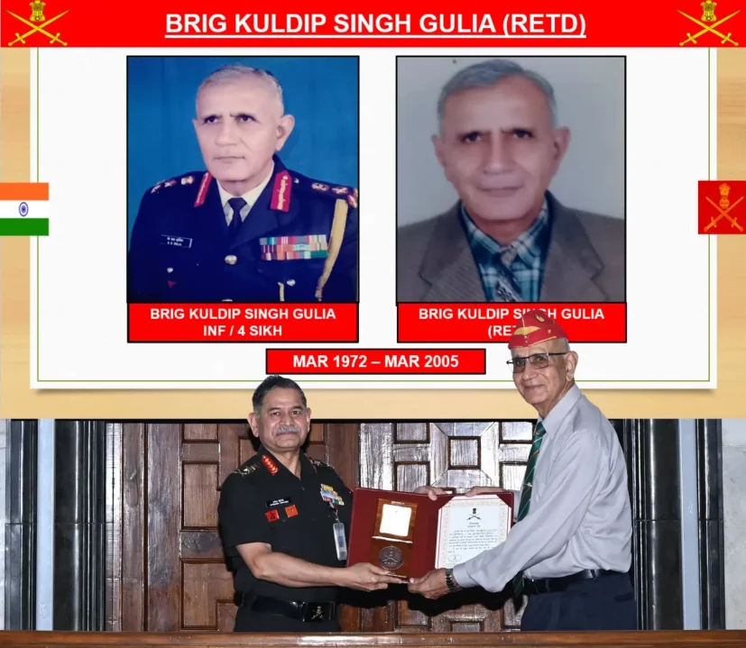COAS Giving Award to Brig Kudip Singh Gulia