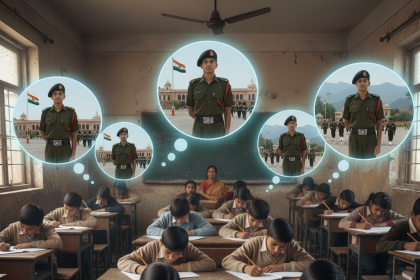 Children Giving Exam For Defence