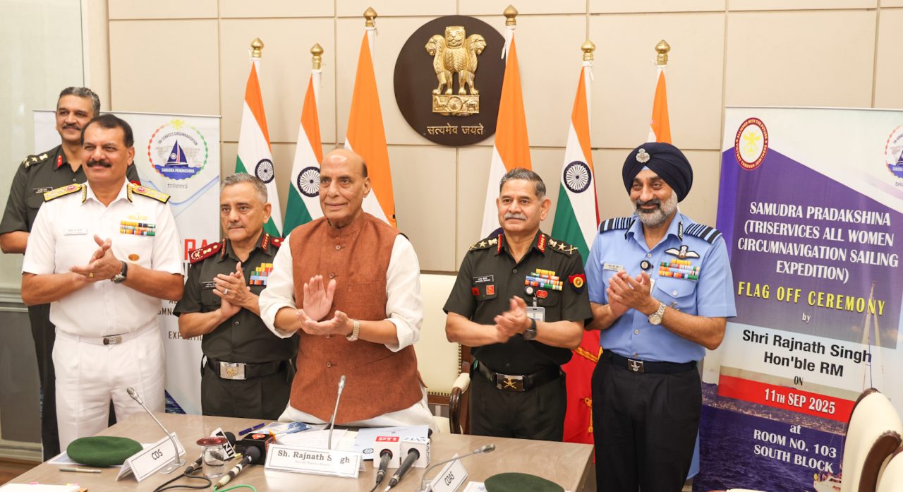 Rajnath Singh Flags Off Historic All-Women Tri-Service Sailing ...