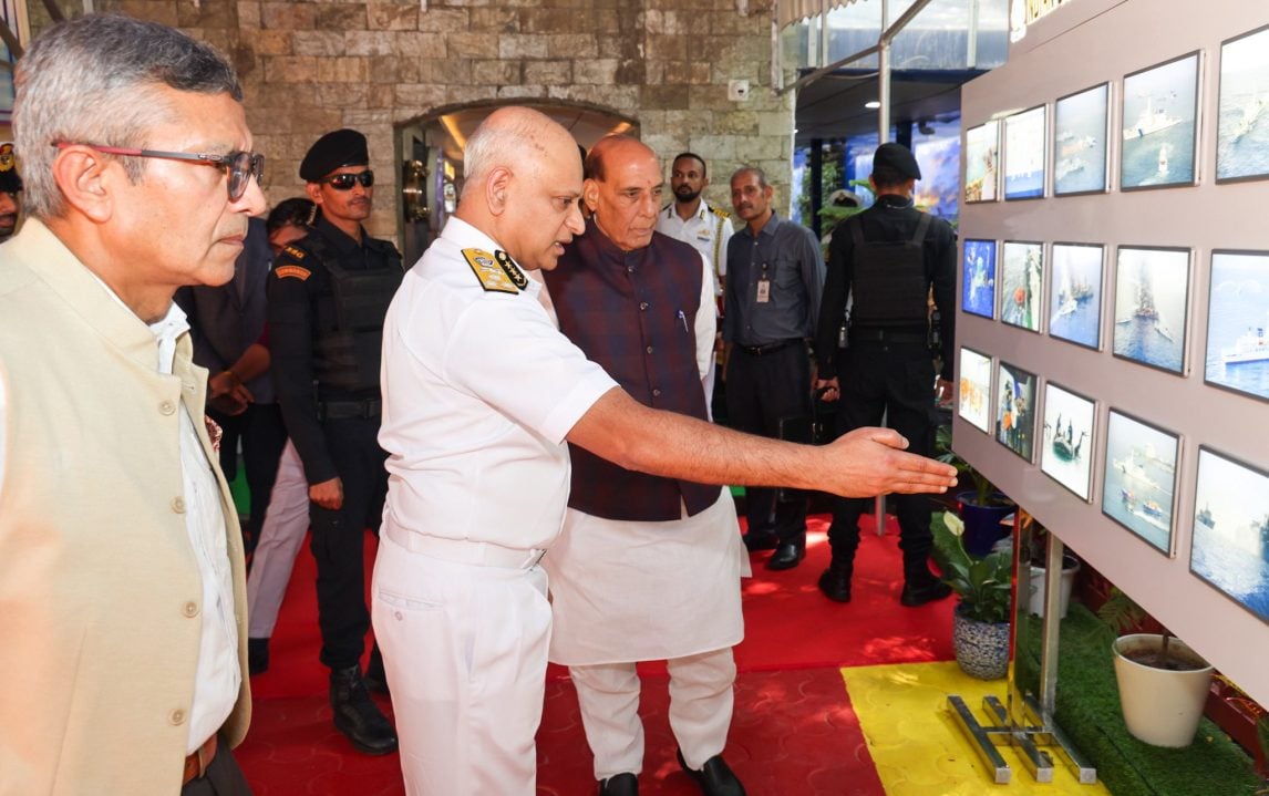 ICG Officer Showing Achiements to Rajnath Singh