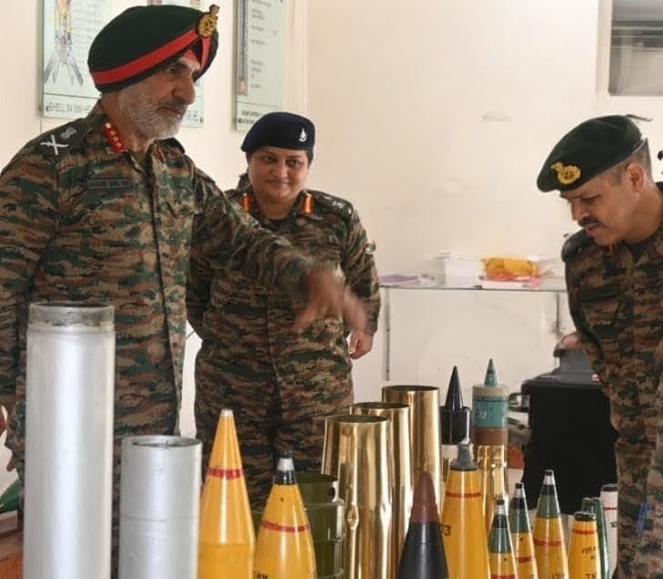 Lt Gen Virk Checking Defence Equipment