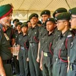 Major General MPS Gill with RIMC Cadets