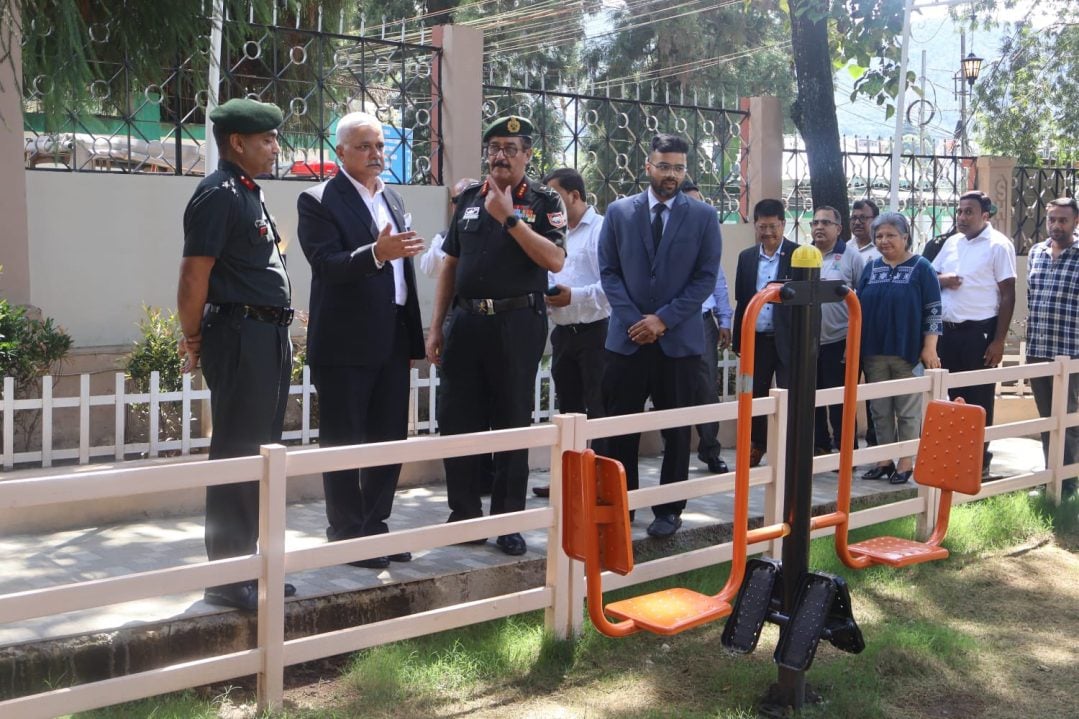 People and Officers Visting the Park