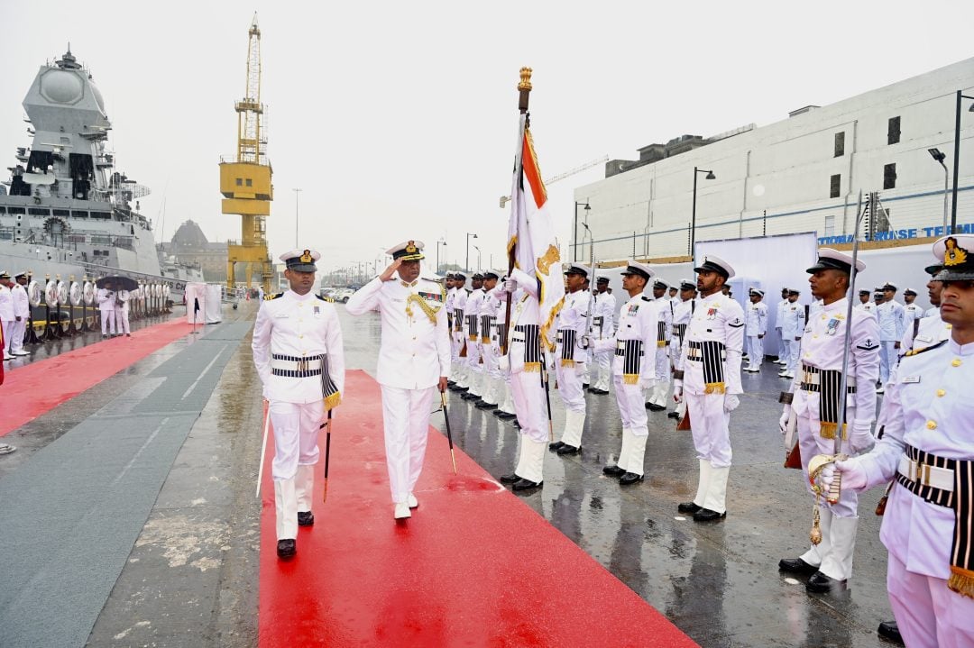 Rear Admiral Dahiya at the Change of Guard Ceremony