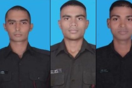 Sepoy Mohit Kumar Agniveer Niraj Kumar Choudhary and Agniveer Dabhi Rakesh Devabhai