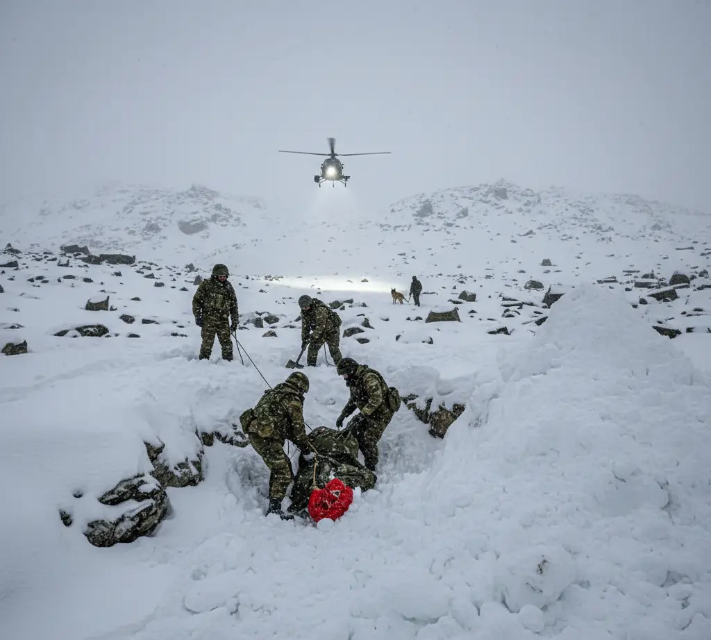 AI Image of Army Personnel Taking Out Body of a Soldier