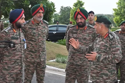 General Upendra Dwivedi Interacting with Other Officers