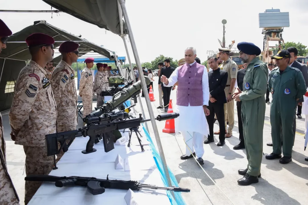 Governor Checking Weapons at Bhuj